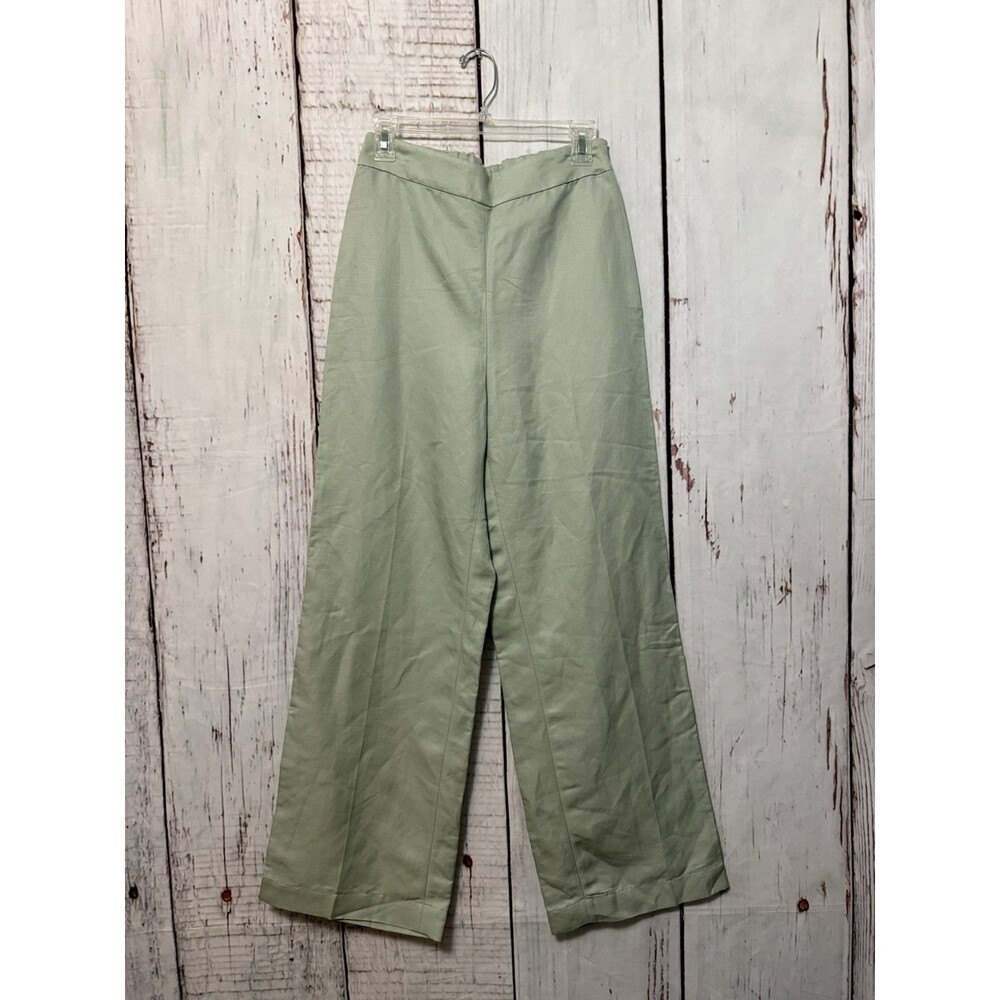 NWT & Other Stories HR Wide Leg Linen Blend Trouser Pants Green Size 6